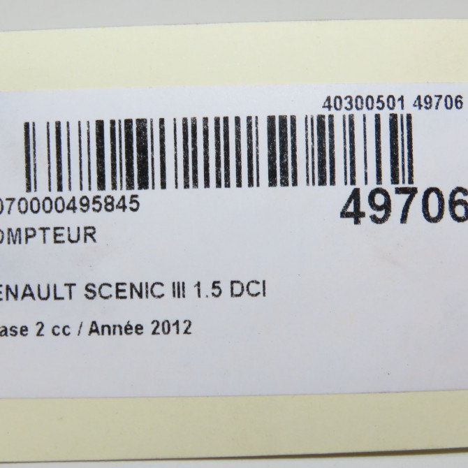 Compteur occasion RENAULT SCENIC III Phase 2 12-2011->03-2013 1.5 DCI 110ch 248100072R 7