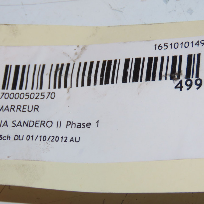 Démarreur occasion DACIA SANDERO II Phase 1 10-2012->... 1.2i 75ch 233008504R 4