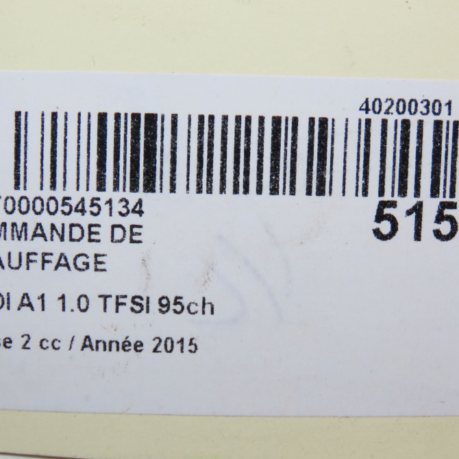 Commande de chauffage occasion AUDI A1 A1 Phase 2 2014-12-01->2019-06-30 1.0 TFSI 95ch 8XA820045A 6