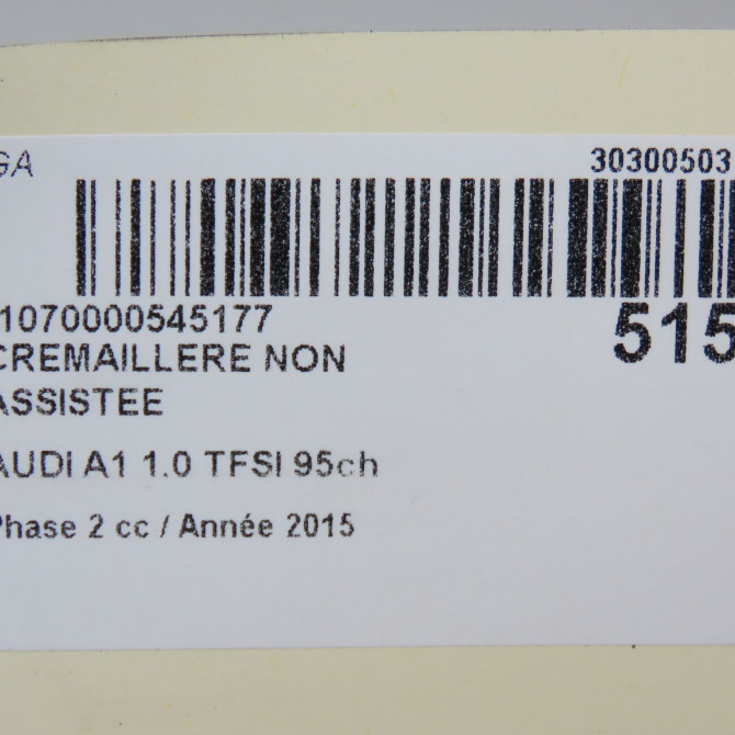 Cremaillere non assistee occasion AUDI A1 A1 Phase 2 2014-12-01->2019-06-30 1.0 TFSI 95ch 6C1423058D 5