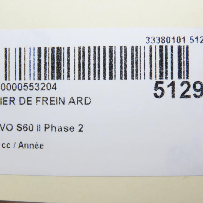 Etrier de frein arrière droit occasion VOLVO S60 II 36001381 7