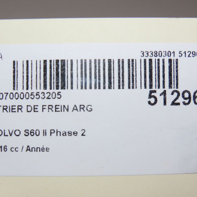 Etrier de frein arrière gauche occasion VOLVO S60 II 36001382 7