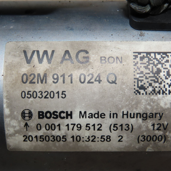 Démarreur occasion AUDI A1 A1 Phase 2 2014-12-01->2019-06-30 1.0 TFSI 95ch 2M911024J 5