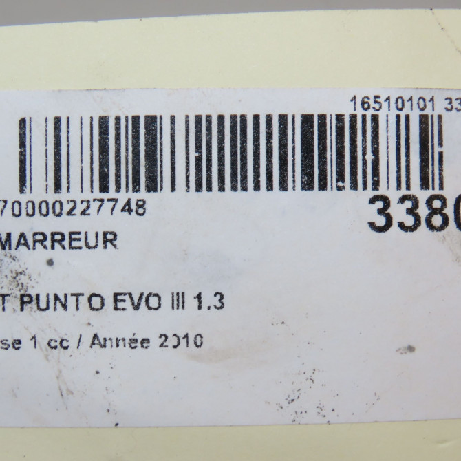 Démarreur occasion FIAT PUNTO EVO III Phase 1 10-2009->12-2013 1.3 MULTIJET 75ch 51823860 6