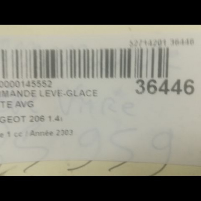 Commande lève-glace porte avant gauche occasion PEUGEOT 206 Phase 1 09-1998->03-2009 1.4i 6552WP 3