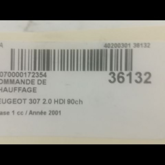 Commande de chauffage occasion PEUGEOT 307 Phase 1 04-2001->06-2005 2.0 HDI 90ch 3