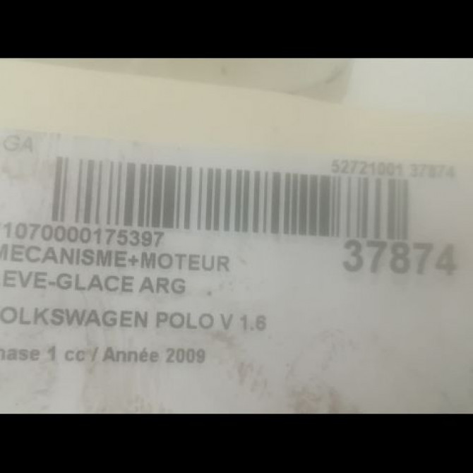 Mecanisme+moteur leve-glace arg occasion VOLKSWAGEN POLO V POLO V Phase 1 2009-09-01->2014-05-31 1.6 TDI 90 6R4839461G 3