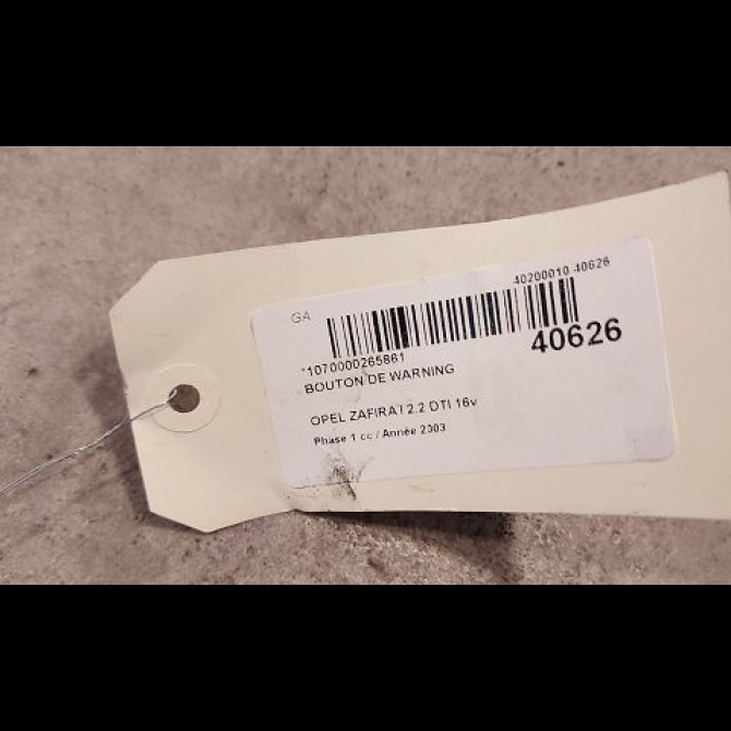 Bouton de warning occasion OPEL ZAFIRA I Phase 1 03-1999->07-2005 2.2 DTI 16v 125ch 24416082 3