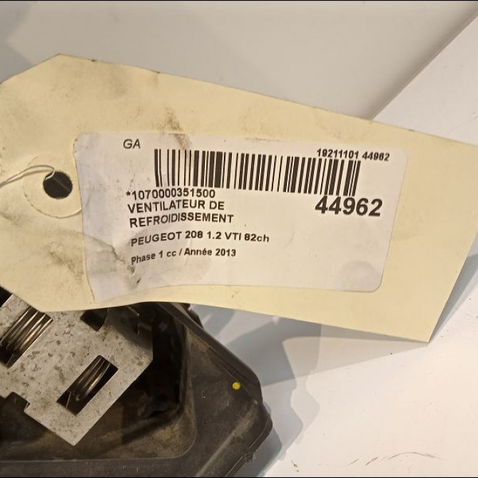 Ventilateur de refroidissement occasion PEUGEOT 208 208 Phase 1 2012-03-01->2015-09-30 1.2 VTI 82ch 9829774580 3