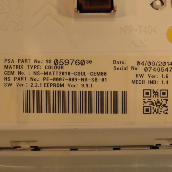 Compteur occasion PEUGEOT 2008 Phase 1 01-2013->... 1.6 E-HDI 92ch 9822703980 3