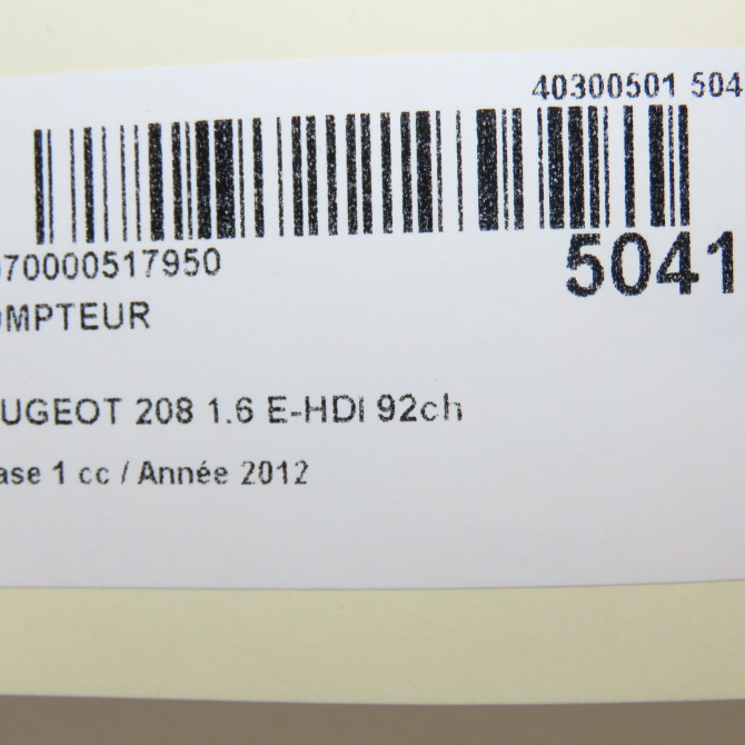Compteur occasion PEUGEOT 208 208 Phase 1 2012-03-01->2015-09-30 1.6 E-HDI 92ch 9822703980 7