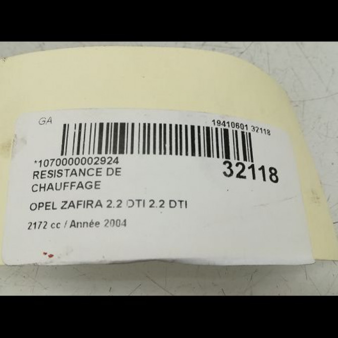 Resistance de chauffage occasion OPEL ZAFIRA I Phase 1 03-1999->07-2005 3
