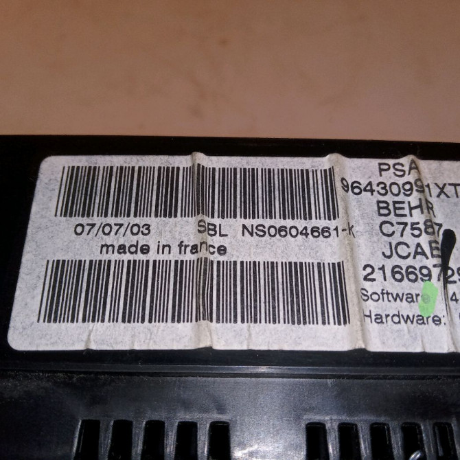 Commande de chauffage occasion PEUGEOT 307 Phase 1 04-2001->06-2005 2.0 HDI 110ch 3