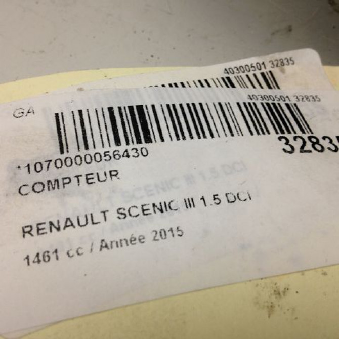Compteur occasion RENAULT SCENIC III Phase 3 04-2013->... 1.5 DCI 110ch 248108273R 8