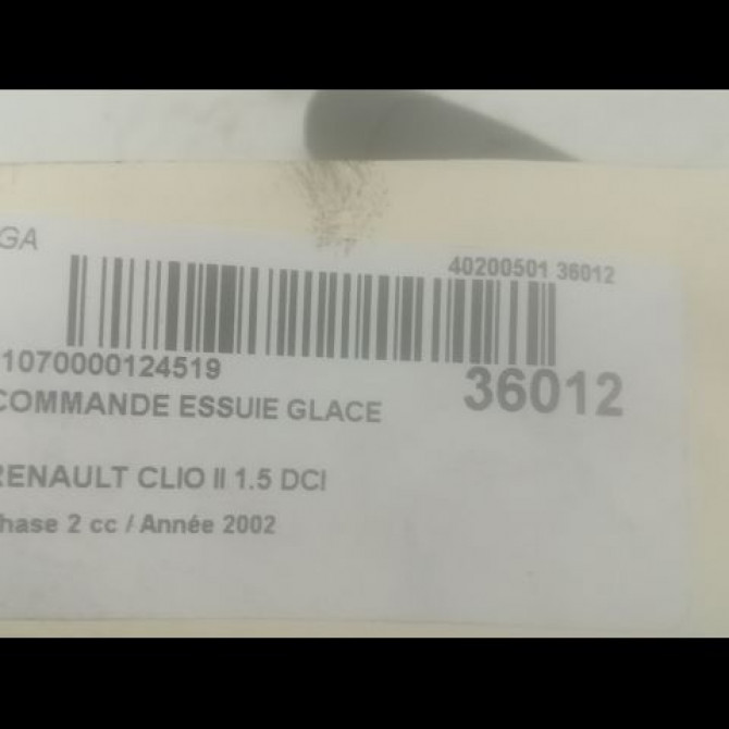 Commande essuie glace occasion RENAULT CLIO II Phase 2 06-2001->07-2006 1.5 DCI 65ch 3