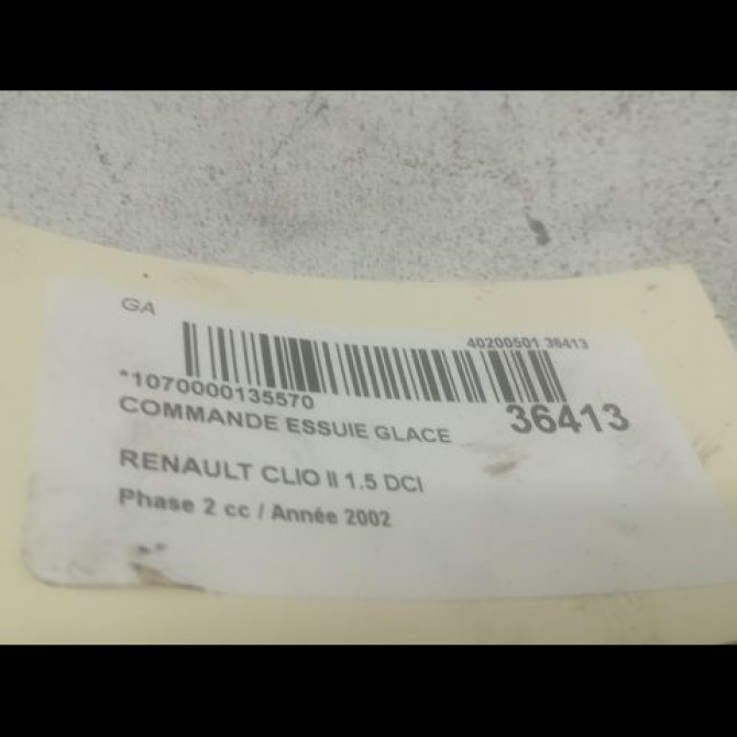 Commande essuie glace occasion RENAULT CLIO II Phase 2 06-2001->07-2006 1.5 DCI 60ch 3