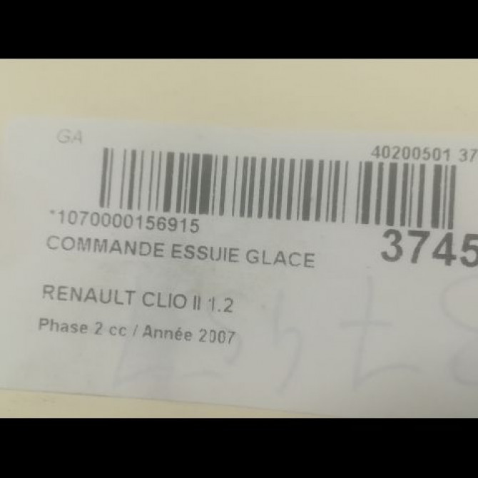 Commande essuie glace occasion RENAULT CLIO II Phase 2 06-2001->07-2006 1.2 3