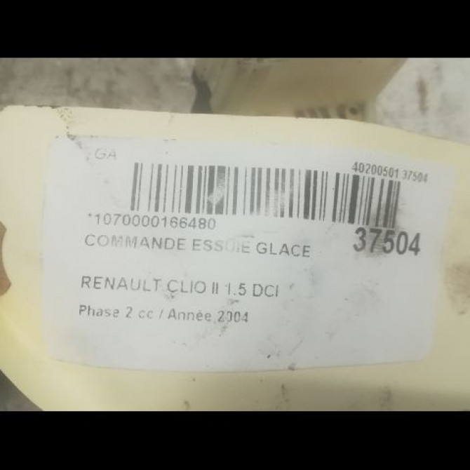 Commande essuie glace occasion RENAULT CLIO II Phase 2 06-2001->07-2006 1.5 DCI 80ch 3