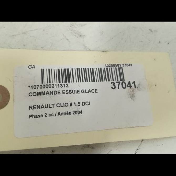 Commande essuie glace occasion RENAULT CLIO II Phase 2 06-2001->07-2006 1.5 DCI 80ch 3