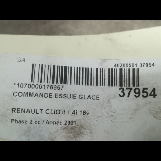 Commande essuie glace occasion RENAULT CLIO II Phase 2 06-2001->07-2006 1.4i 16v 3