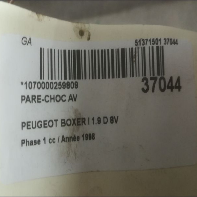Pare-choc avant occasion PEUGEOT BOXER I Phase 1 07-1994->02-2002 1.9 D 8V 70ch 1617322280 5