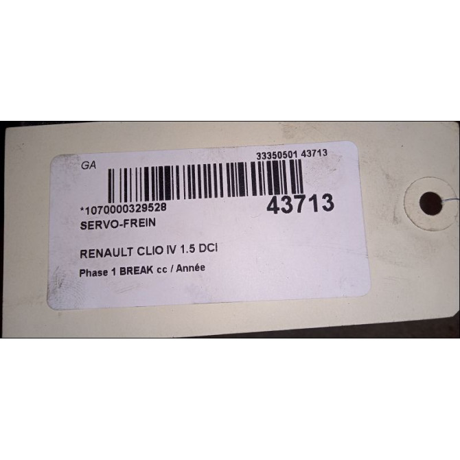 Servo-frein occasion RENAULT CLIO IV Phase 1 04-1995->04-1999 1.5 DCI 90ch 472109056R 4