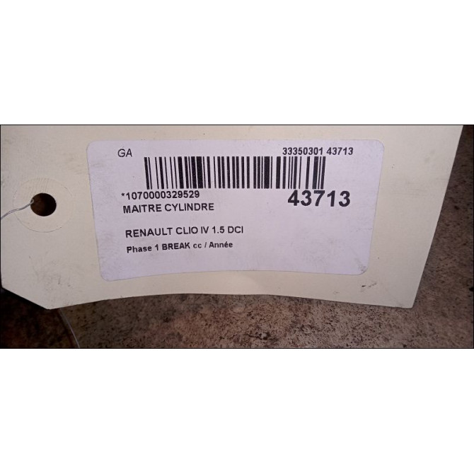 Maitre cylindre occasion RENAULT CLIO IV Phase 1 04-1995->04-1999 1.5 DCI 90ch 460119686R 3