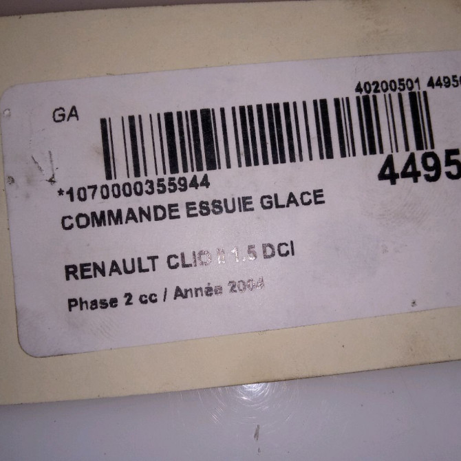 Commande essuie glace occasion RENAULT CLIO II Phase 2 06-2001->07-2006 1.5 DCI 65ch 4