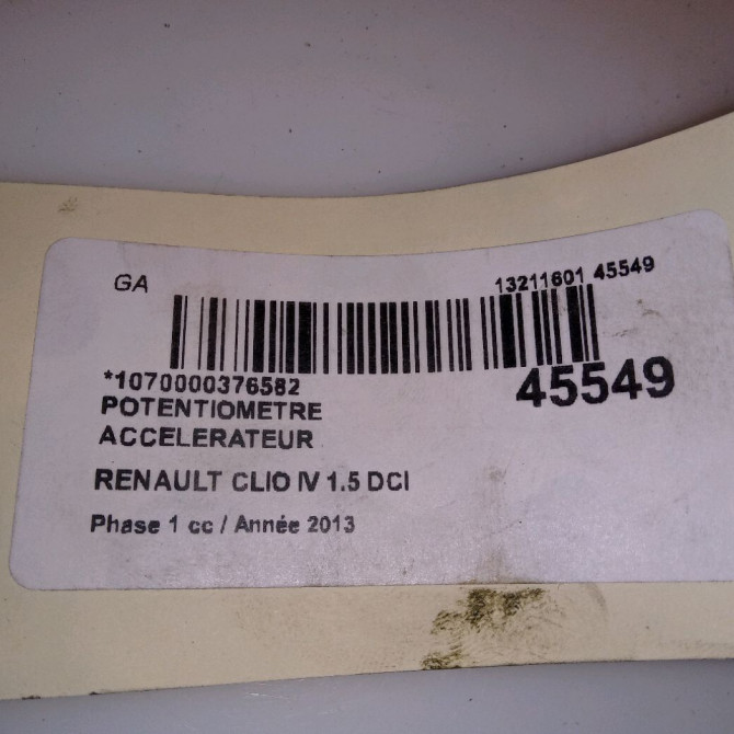 Potentiometre accelerateur occasion RENAULT CLIO IV Phase 1 07-2012->... 1.5 DCI 90ch 4