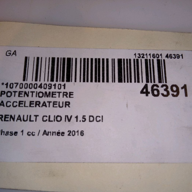 Potentiometre accelerateur occasion RENAULT CLIO IV Phase 1 07-2012->... 1.5 DCI 90ch 5