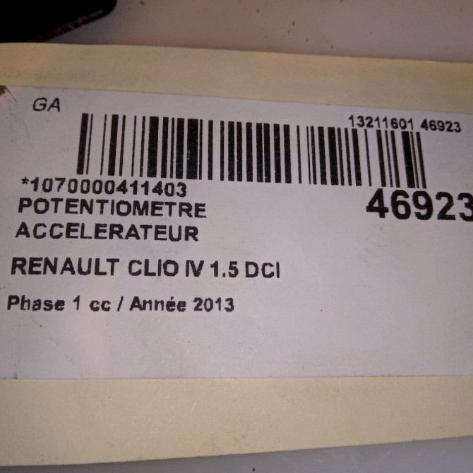 Potentiometre accelerateur occasion RENAULT CLIO IV Phase 1 07-2012->... 1.5 DCI 90ch 5