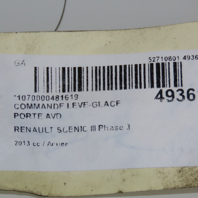 Commande lève-glace porte avant droite occasion RENAULT SCENIC III Phase 3 04-2013->... 4