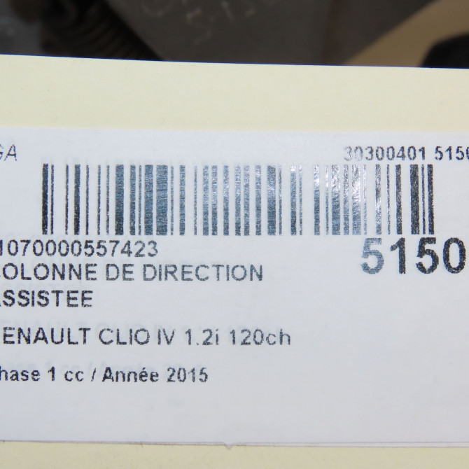 Colonne de direction assistee occasion RENAULT CLIO IV Phase 1 07-2012->... 1.2i 120ch 488109859R 6