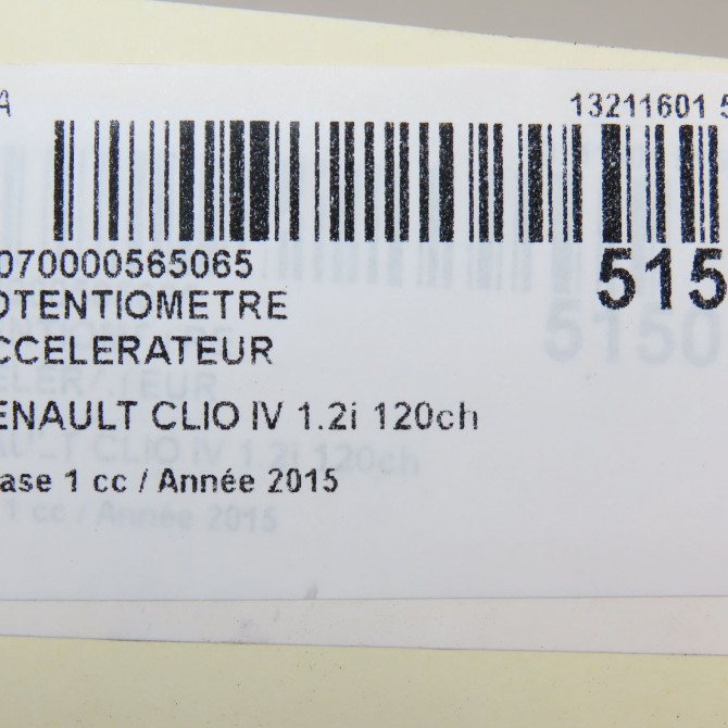 Potentiometre accelerateur occasion RENAULT CLIO IV Phase 1 07-2012->... 1.2i 120ch 6