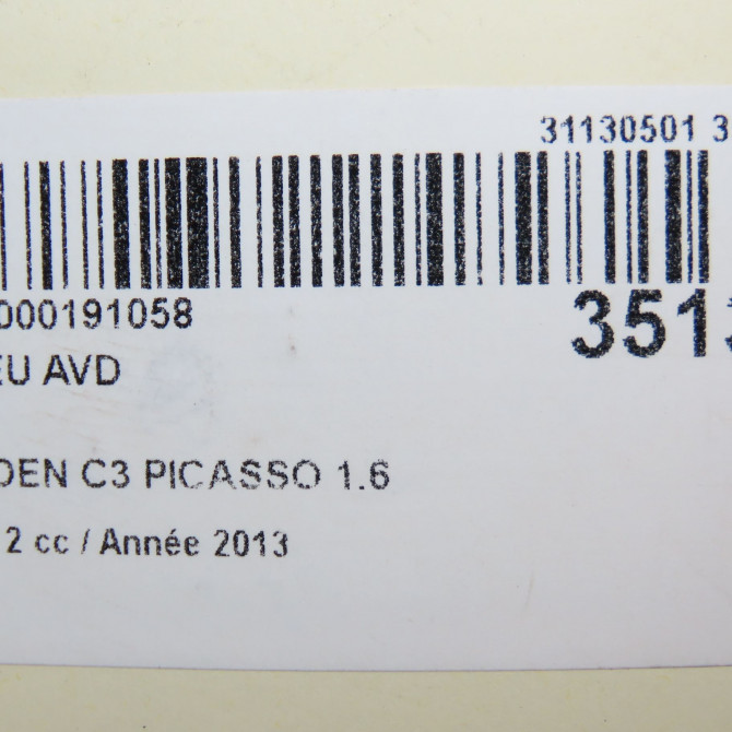 Moyeu avd occasion CITROEN C3 PICASSO Phase 2 09-2012->... 1.6 HDI 90ch 1606623580 6