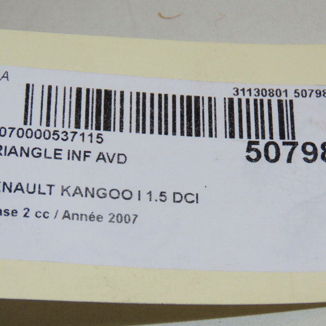 Triangle inf avd occasion RENAULT KANGOO I Phase 2 03-2003->06-2010 1.5 DCI 70ch 8200942413 5