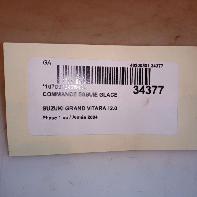 Commande essuie glace occasion SUZUKI GRAND VITARA I Phase 1 04-1998->09-2005 2.0 TD 110ch 4