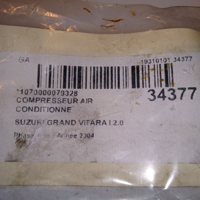 Compresseur air conditionne occasion SUZUKI GRAND VITARA I Phase 1 04-1998->09-2005 2.0 TD 110ch 9520065DF1 6