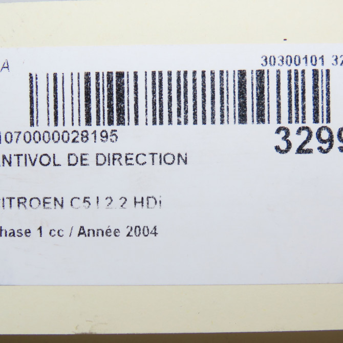 Antivol de direction occasion CITROEN C5 I Phase 1 03-2001->09-2004 2.2 HDi 4162CE 5