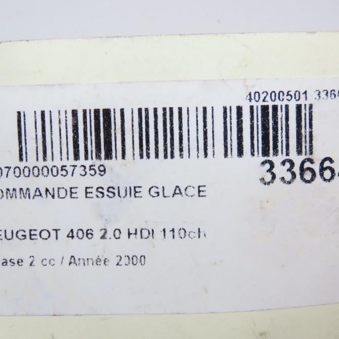Commande essuie glace occasion PEUGEOT 406 Phase 2 04-1999->04-2004 2.0 HDI 110ch 6