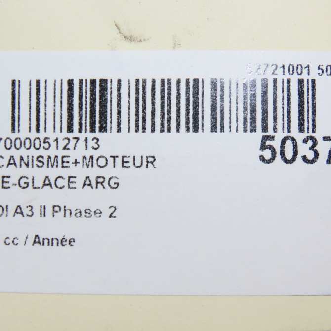 Mecanisme+moteur leve-glace arg occasion AUDI A3 II Phase 2 06-2008->07-2012 8P4839461B 8