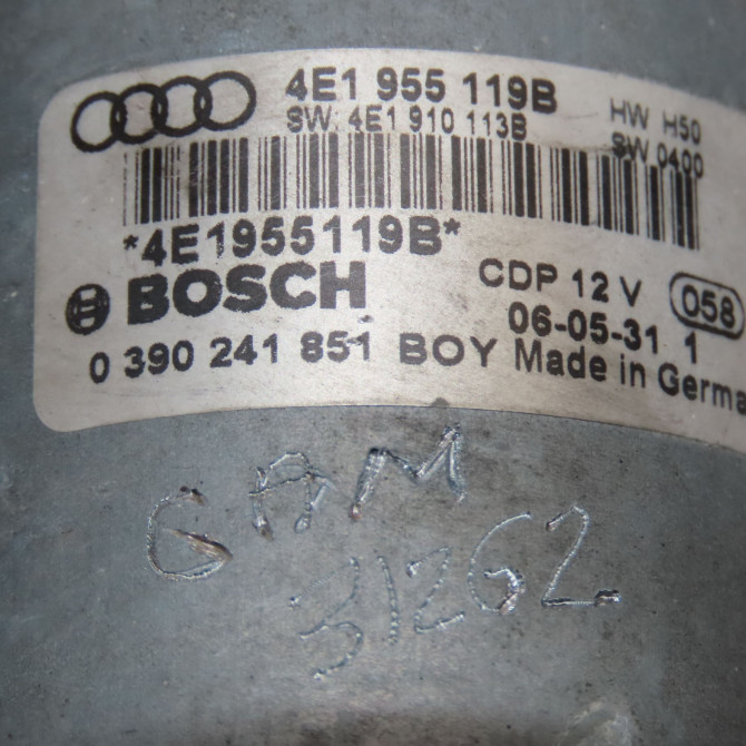 Moteur essuie-glace avant occasion AUDI A8 I Phase 1 09-1994->02-1999 4E1955119C 5