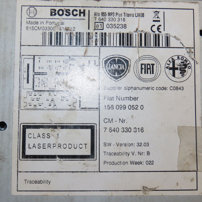 Autoradio occasion ALFA ROMEO MI.TO MI.TO Phase 1 2008-09-01->2016-12-31 1.4 MPi 105ch 156102455 4