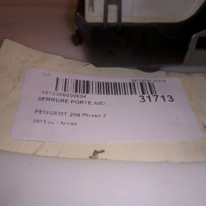 Serrure porte avd occasion PEUGEOT 208 Phase 2 04-2015->... 9812500780 6