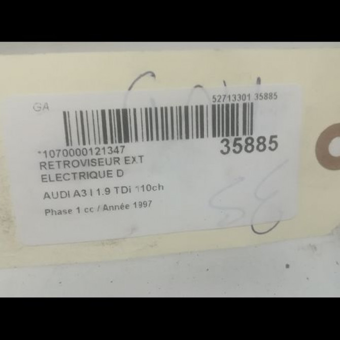 Retroviseur exterieur electrique droit occasion AUDI A3 I Phase 1 09-1996->10-2000 1.9 TDi 110ch 8L1858532H3FZ 3
