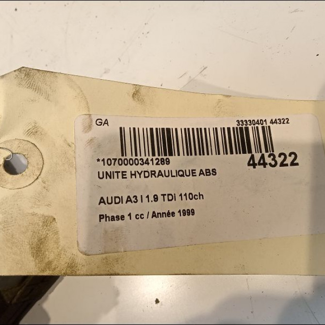 Unité hydraulique ABS occasion AUDI A3 I Phase 1 09-1996->10-2000 1.9 TDi 110ch 5