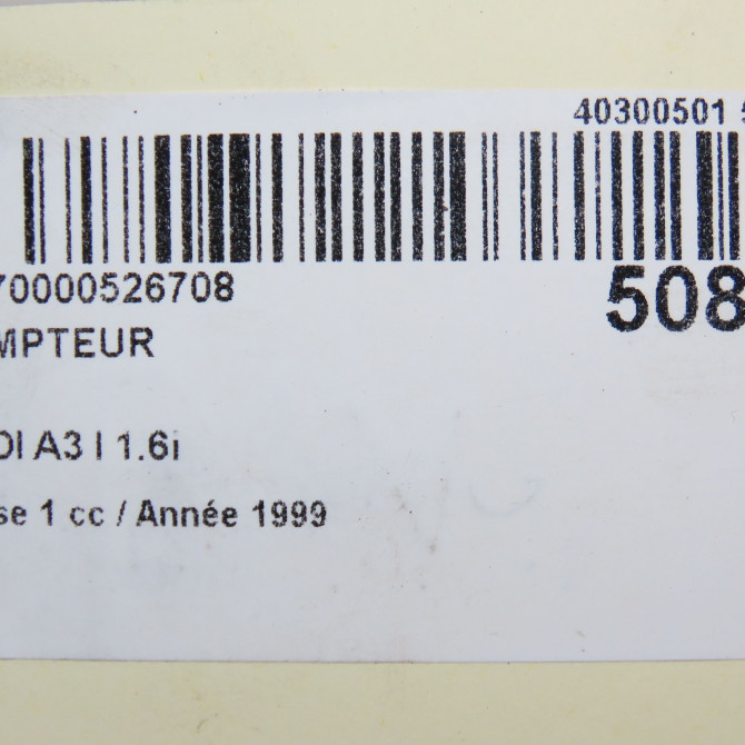 Compteur occasion AUDI A3 I Phase 1 09-1996->10-2000 1.6i 8L0919930HX 8