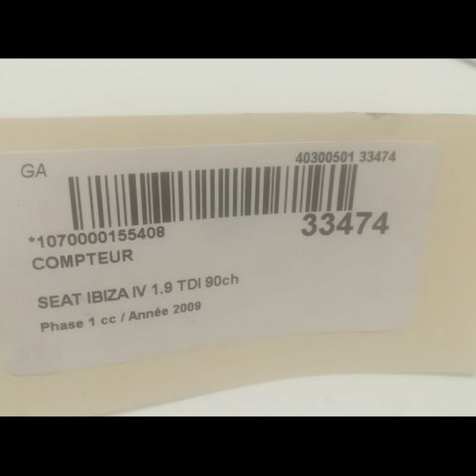 Compteur occasion SEAT IBIZA IV Phase 1 05-2008->01-2012 1.9 TDI 90ch 6J0920801X 3