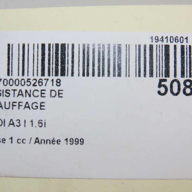 Resistance de chauffage occasion AUDI A3 I Phase 1 09-1996->10-2000 1.6i 5