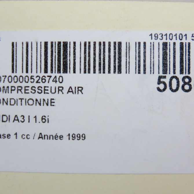 Compresseur air conditionne occasion AUDI A3 I Phase 1 09-1996->10-2000 1.6i 1J0820805X 8